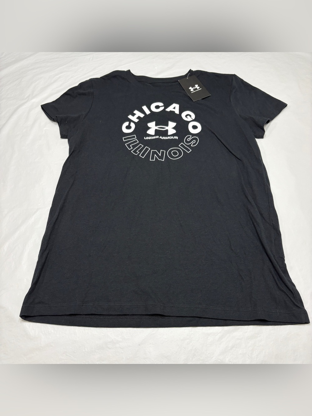Under Armour Chicago Illinois Black Loose Heat Gear T Shirt Women’s Medium New